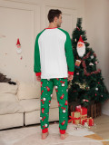 Christmas Family Wear Green Print Santa Claus Long Sleeve Pants Pajama Set