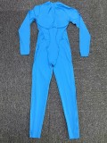Autumn Winter One-Piece Low Back Tight Fitting Long-Sleeved Sports Jumpsuit