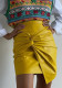Women's Autumn Winter Street Fashion Pleats Bodycon Leather Mini Skirt