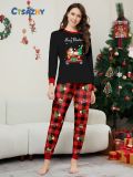 Christmas Family Wear Car Snowman Christmas Tree Print Pajama Set