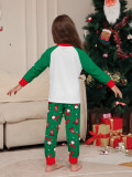 Christmas Family Wear Green Print Santa Claus Long Sleeve Pants Pajama Set