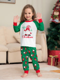 Christmas Family Wear Green Print Santa Claus Long Sleeve Pants Pajama Set
