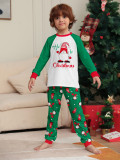 Christmas Family Wear Green Print Santa Claus Long Sleeve Pants Pajama Set