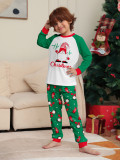 Christmas Family Wear Green Print Santa Claus Long Sleeve Pants Pajama Set