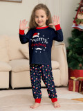 Christmas Family Wear Hat White Beard American Holiday Party Print Pajama Set