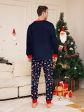 Christmas Family Wear Hat White Beard American Holiday Party Print Pajama Set