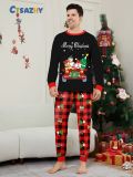 Christmas Family Wear Car Snowman Christmas Tree Print Pajama Set