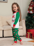 Christmas Family Wear Green Print Santa Claus Long Sleeve Pants Pajama Set
