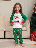 Christmas Family Wear Green Print Santa Claus Long Sleeve Pants Pajama Set