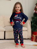 Christmas Family Wear Hat White Beard American Holiday Party Print Pajama Set