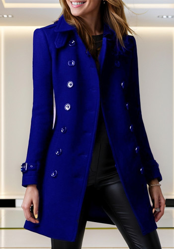 Autumn Winter Woolen Coat Women Double-Breasted Fashionable Woolen Coat