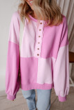 Autumn Winter Casual Patchwork Contrasting Loose Long Sleeve Top