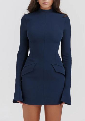 Fashion Sexy Chic Elegant Slim Long-Sleeved Bodycon Dress Women's Clothing