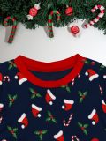 Christmas Family Wear Hat White Beard American Holiday Party Print Pajama Set