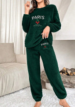 Winter Solid Color Plus Size Fleece Pajamas Casual Two Piece Women's Home Clothes Winter Solid Color Plus Size Fleece Pajamas Casual Two Piece Women's Home Clothes
