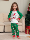 Christmas Family Wear Green Print Santa Claus Long Sleeve Pants Pajama Set