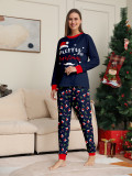 Christmas Family Wear Hat White Beard American Holiday Party Print Pajama Set