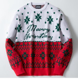 Men's Autumn Winter Christmas Knitting Shirt Jacquard Loose Pullover Sweater