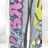 Women washed denim cargo Pants