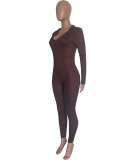 Women Sexy Ruffle Edge Jumpsuit