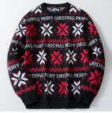 Men's Autumn Winter Christmas Jacquard Loose Long Sleeve Sweater