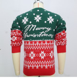 Men's Autumn Winter Christmas Knitting Shirt Jacquard Loose Pullover Sweater