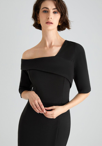 Women Elegant Black Evening Dress