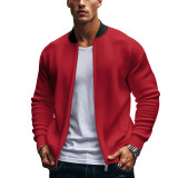 Autumn Stand Collar Men's American Zipper Long-Sleeved Baseball Jacket
