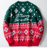 Men's Autumn Winter Christmas Knitting Shirt Jacquard Loose Pullover Sweater