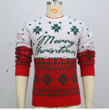 Men's Autumn Winter Christmas Knitting Shirt Jacquard Loose Pullover Sweater