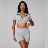 Women Ribbed Yoga Two Piece Set