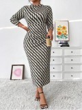 Plus Size Women sexy long-sleeved dress