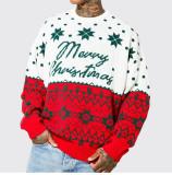 Men's Autumn Winter Christmas Knitting Shirt Jacquard Loose Pullover Sweater