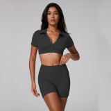 Women Ribbed Yoga Two Piece Set