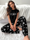 Flying Sleeve T-Shirt Trousers Women's Home Clothes  Summer Pajamas