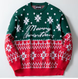 Men's Autumn Winter Christmas Knitting Shirt Jacquard Loose Pullover Sweater