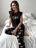 Flying Sleeve T-Shirt Trousers Women's Home Clothes  Summer Pajamas