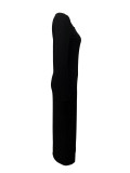 Women Long Sleeve Ribbed Sexy U-neck dress