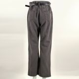 Women washed denim cargo Pants
