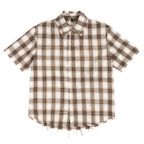 Casual Trendy Plaid Loose Short Sleeve Men's Shirt