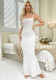 Pure White Strap Long Sexy Dress