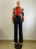 Career Women's Autumn Winter Printed Casual Office Ladies Long-Sleeved Shirts