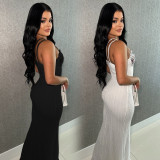Fashion Women's Sexy Strap Slim Long Dress（customized,MOQ 6pcs/size/color,process time 7-10 days）