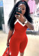 Summer Fashion Elastic Contrast Color Halter Neck Vest Top Tight Fitting Mid-Length Pants Two Piece Set