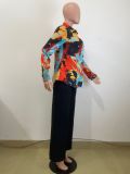 Career Women's Autumn Winter Printed Casual Office Ladies Long-Sleeved Shirts