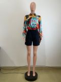 Career Women's Autumn Winter Printed Casual Office Ladies Long-Sleeved Shirts