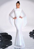 Women Long Sleeve Round Neck Sexy Sequin Formal Party Maxi Evening Dress Women Long Sleeve Round Neck Sexy Sequin Formal Party Maxi Evening Dress