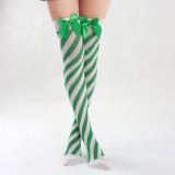 Red and white Christmas stockings Bow twill stockings Christmas stockings