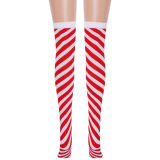 Red and white Christmas stockings Bow twill stockings Christmas stockings