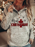 Plus Size Women Christmas print Hoodies